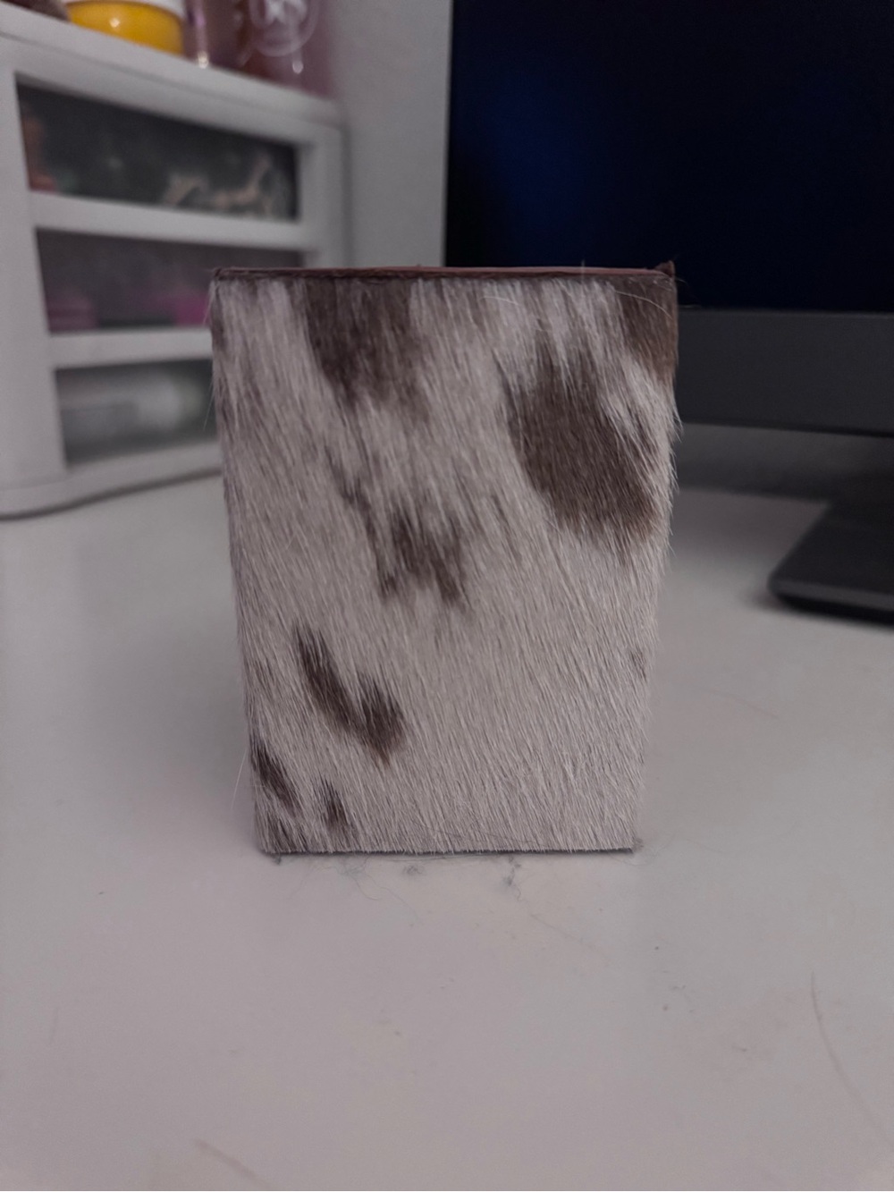 cowhide pen holder